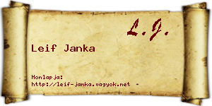 Leif Janka névjegykártya